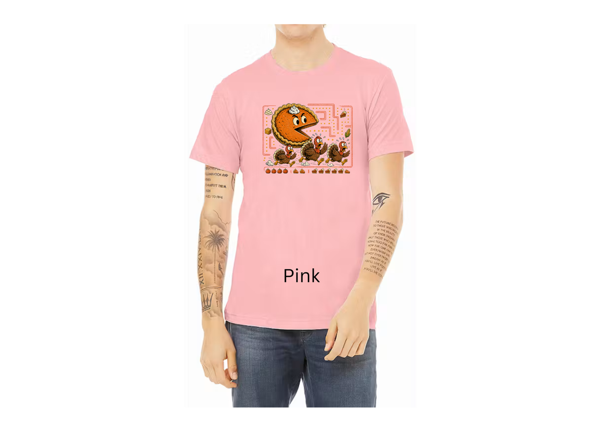 Funny Thanksgiving Fall Pie Chasing Short Sleeve T-shirt
