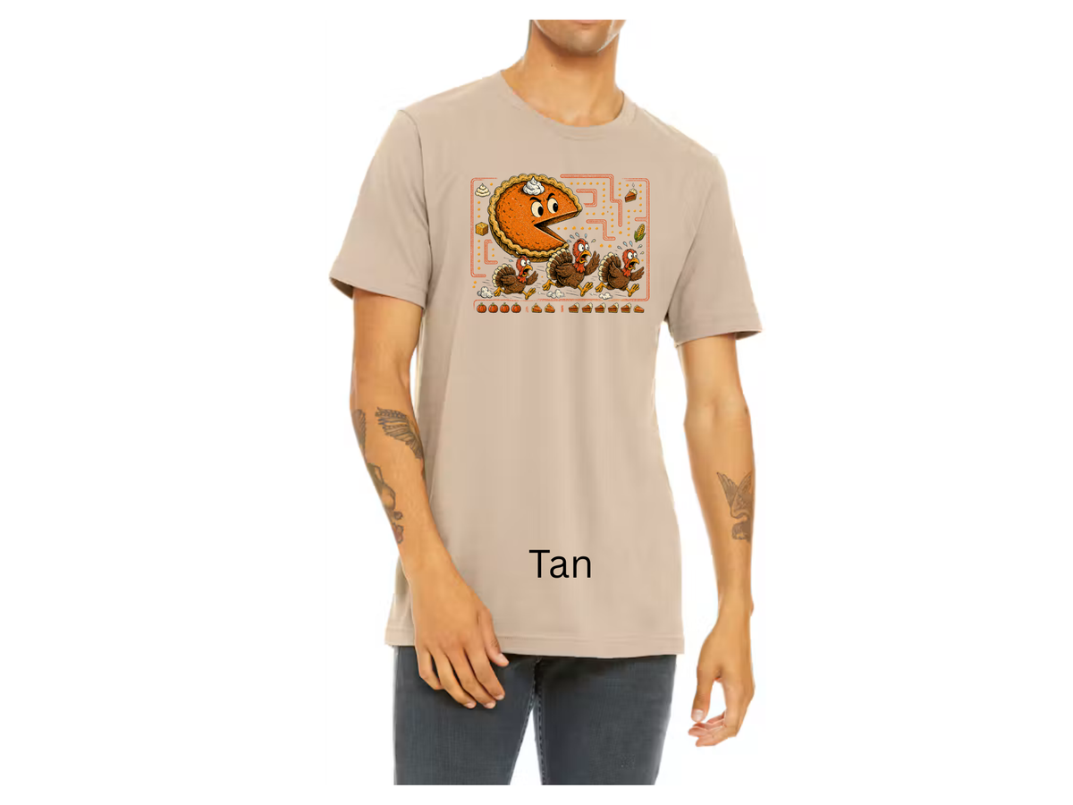 Funny Thanksgiving Fall Pie Chasing Short Sleeve T-shirt