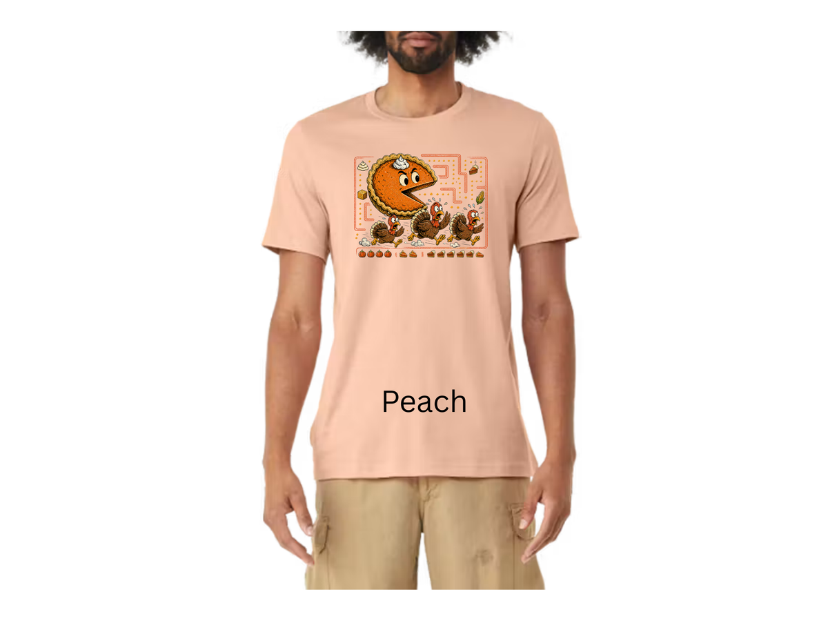 Funny Thanksgiving Fall Pie Chasing Short Sleeve T-shirt