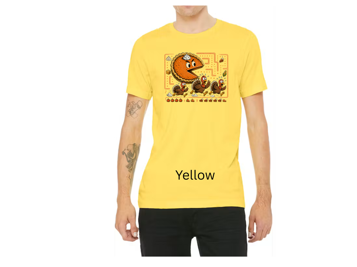 Funny Thanksgiving Fall Pie Chasing Short Sleeve T-shirt