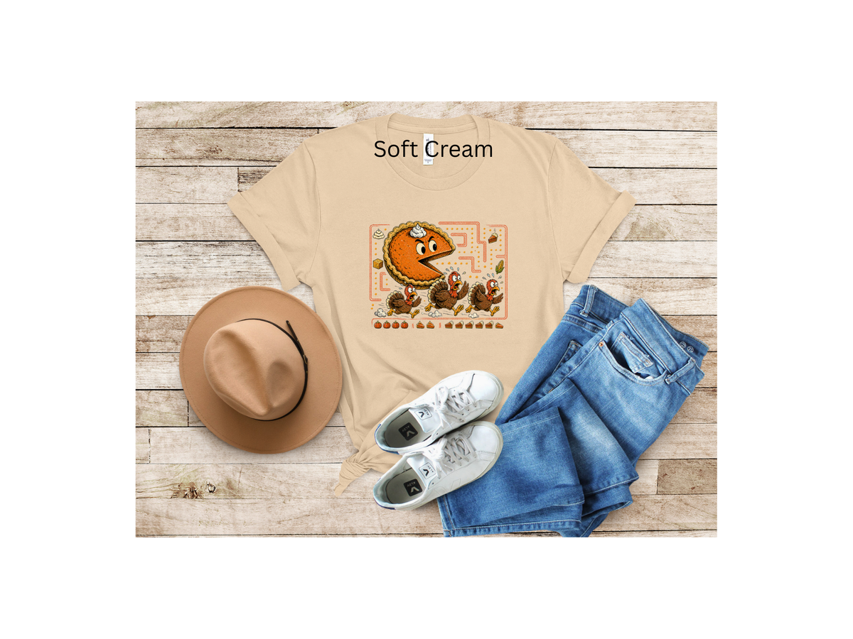 Funny Thanksgiving Fall Pie Chasing Short Sleeve T-shirt